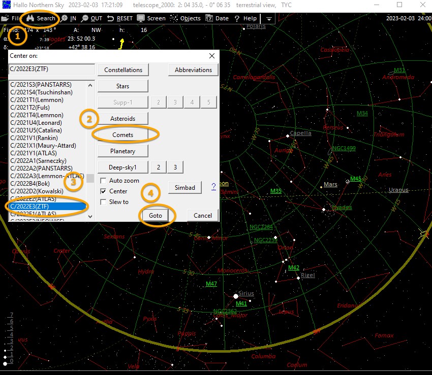 how to capture comets with xsolver 05