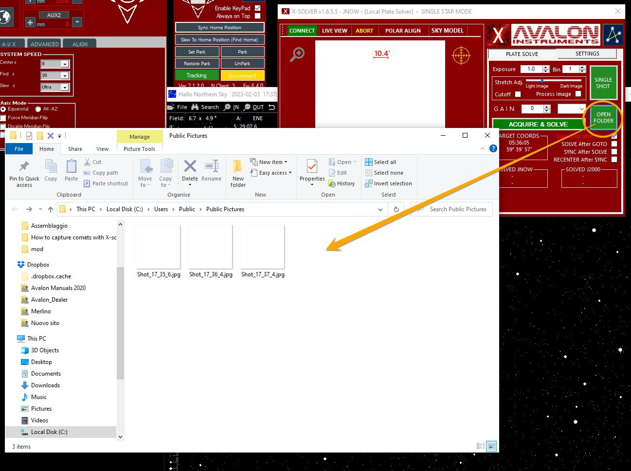 how to capture comets with xsolver 09