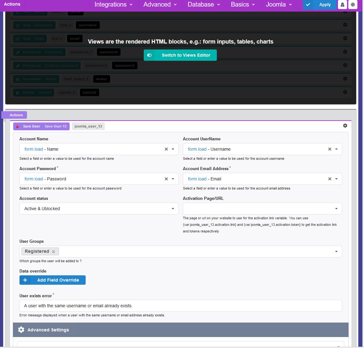 Joomla registration form with Chronoform7 image 2