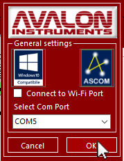 com port panel cursor