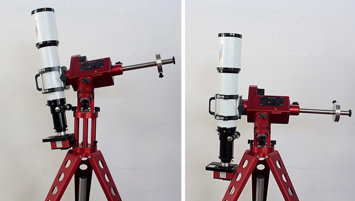 Long refractor on Linear mount, with and without extender